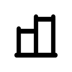 Poster - Illustration of a simple bar graph with two bars of different heights in black and white color scheme