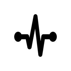 Poster - Black pulse wave with rounded edges and circular terminals on a white background illustration design