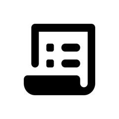 Poster - Illustration of a black and white document icon with rounded corners and content placeholders inside it