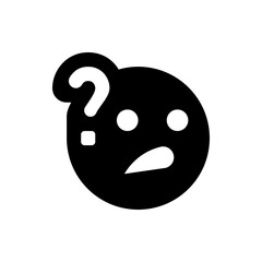 Poster - Black emoji face with a question mark above its head expressing confusion and uncertainty visually shown