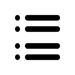 Poster - A black and white illustration of a list icon displaying four lines with rounded ends and four circles on the side