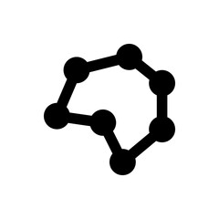 Poster - Black connected circles forming an irregular shape with lines on a white background illustration