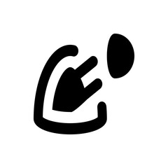 Poster - Illustration of a black electrical plug with two prongs and a circular shape on a white background