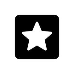 Poster - White star icon centered on a black rounded square background for interface design and applications use