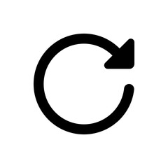 Poster - A circular arrow pointing to the right indicating refresh or reload with a bold and simple design icon
