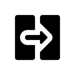 Poster - Illustration of a split path with an arrow pointing right and a curved line going left in black and white