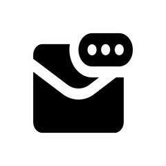 Aufkleber - Black silhouette of an email envelope with a notification bubble containing three white circles above it