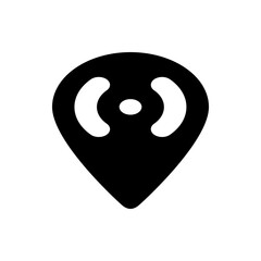 Poster - Black location pin with wifi symbol indicating wireless internet access and gps navigation system use