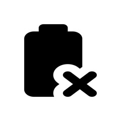 Poster - illustration of a black battery icon with a white x symbol indicating a problem or error state shown