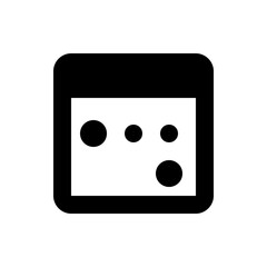 Poster - Illustration of a rounded square containing a smaller square with four black circles inside it design