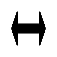 Poster - Horizontal arrow with two heads pointing in opposite directions on a white background centered view