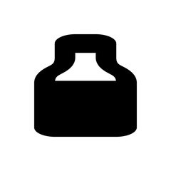 Poster - Illustration of a black bottle with a rounded top and a narrow neck filled with a liquid inside it