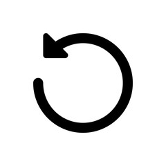 Poster - Black circular arrow pointing left indicating refresh or reload functionality in user interface design