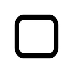 Poster - Black outlined rectangle with rounded corners isolated on a white background in a simple vector graphic