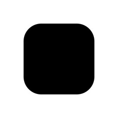 Poster - A solid black rounded rectangle shape with smooth corners isolated on a white background in simple style