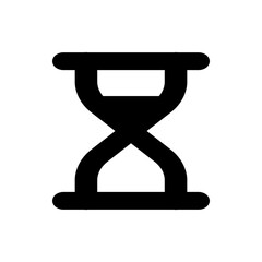 Poster - Illustration of a simple black hourglass with rounded edges and a classic symmetrical design on a white background