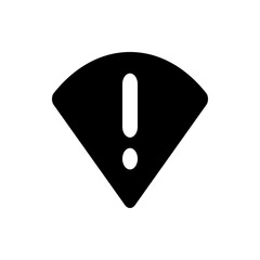 Poster - black fan shaped icon with a white exclamation mark indicating a problem or error message alert sign