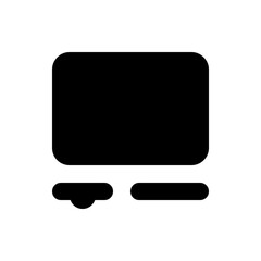 Poster - Illustration of a black media player with a rounded rectangle and two smaller shapes below it shown in black