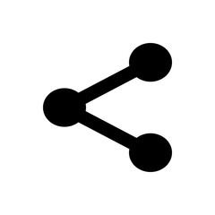 Poster - Black share icon with three connected circles representing connection and sharing on a white background