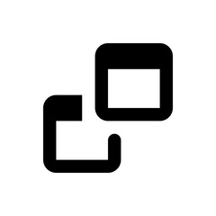 Poster - Illustration of two geometric shapes one a rounded square and one a c shape with rounded corners and end
