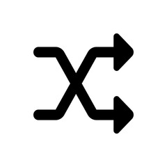 Poster - Illustration of a black shuffle icon featuring two arrows crossing over each other on a white background