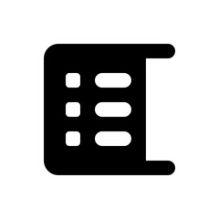 Poster - Black and white illustration of a document icon with rounded edges and three lines of content displayed