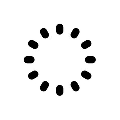 Poster - Black rounded rectangles arranged in a circular pattern against a white background creating a loading icon