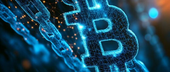 Poster - A blue chain with a black letter B on it