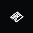 © Ashamoni_design - BAJ letter logo design on black background.