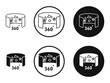 © Vince - Tour virtual icons in line art painting concept