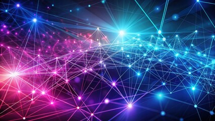 Leinwandbilder - Illuminated Network A vibrant abstract representation of interconnected nodes and pathways, showcasing a dynamic system of glowing lines and points