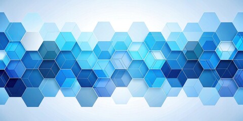 Aufkleber - Abstract Blue Hexagon Pattern Background Design for Modern Technology and Corporate Presentations
