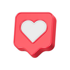 Poster - love post 3d icon rendering heart symbol