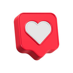 Poster - love post 3d icon rendering heart symbol