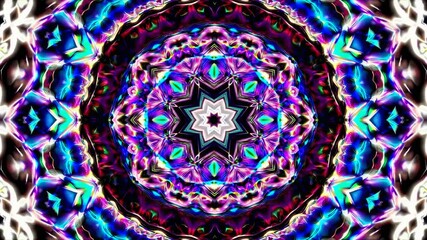 Poster - Colorful kaleidoscopic pattern with intricate geometric design  
