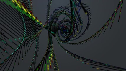 Poster - Fantastic video animation with stripe wave object in slow motion, 4096x2304 loop 4K