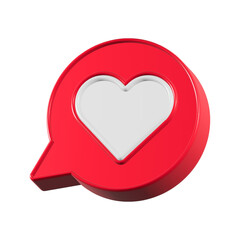 Poster - love post 3d icon rendering heart symbol