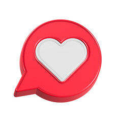Poster - love post 3d icon rendering heart symbol