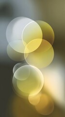 Poster - Translucent yellow and grey circles overlapping, forming sophisticated geometric pattern for contemporary graphic design layouts