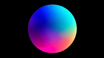 Poster - Abstract Color Orb: A Gradient Sphere Floating in the Dark, Perfect for Modern Design Projects and Digital Art