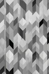 Aufkleber - Abstract Geometric Pattern in Shades of Gray, Featuring Cubes and Arrow Shapes for a Modern and Elegant Design