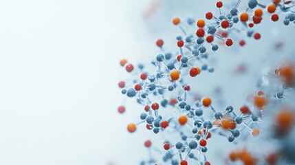 Poster - Closeup view of a scientifically accurate molecular model laboratory digital art clean environment macro perspective science and technology