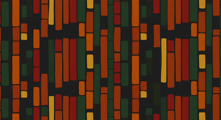 Poster - Abstract Vertical Rectangles in Earthy Tones Against Dark Background