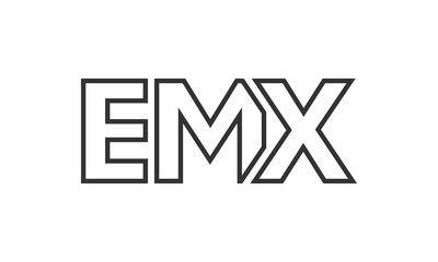Poster - EMX logo design template with strong and modern bold text. Initial based vector logotype featuring simple and minimal typography. Trendy company identity.