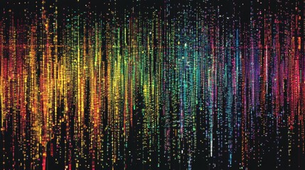 Poster - Explore the futuristic digital matrix vibrant data streams in a virtual environment