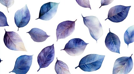 Poster - Lush watercolor leaves pattern nature seamless design artistic environment aesthetic view ideal for home decor