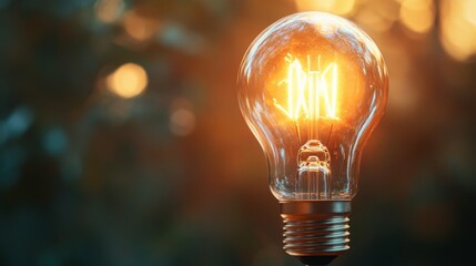 Poster - Illuminated light bulb concept nature image outdoor close-up visual metaphor of inspiration