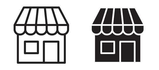 Canvas Print - shop icon in black modern and lines and solid