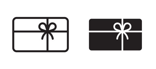 Wall Mural - Gift card icon in black modern and lines and solid