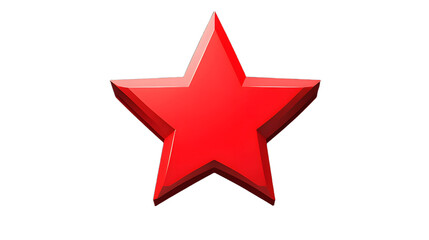 Aufkleber - A Stunning and Striking Red Star with a Glossy Finish Standing Out Against a Plain Background
